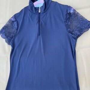 Kastel Denmark Equestrian Galloon Lace Short Sleeve Sun Shirt